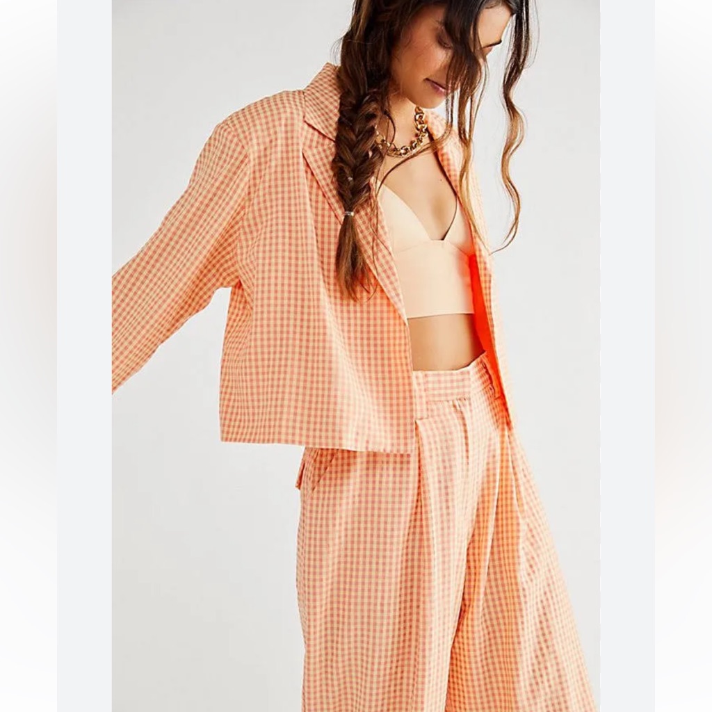 Nwt Free People The Ragged Priest Gingham Suit